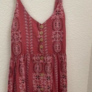 Bohemian style pink color dress